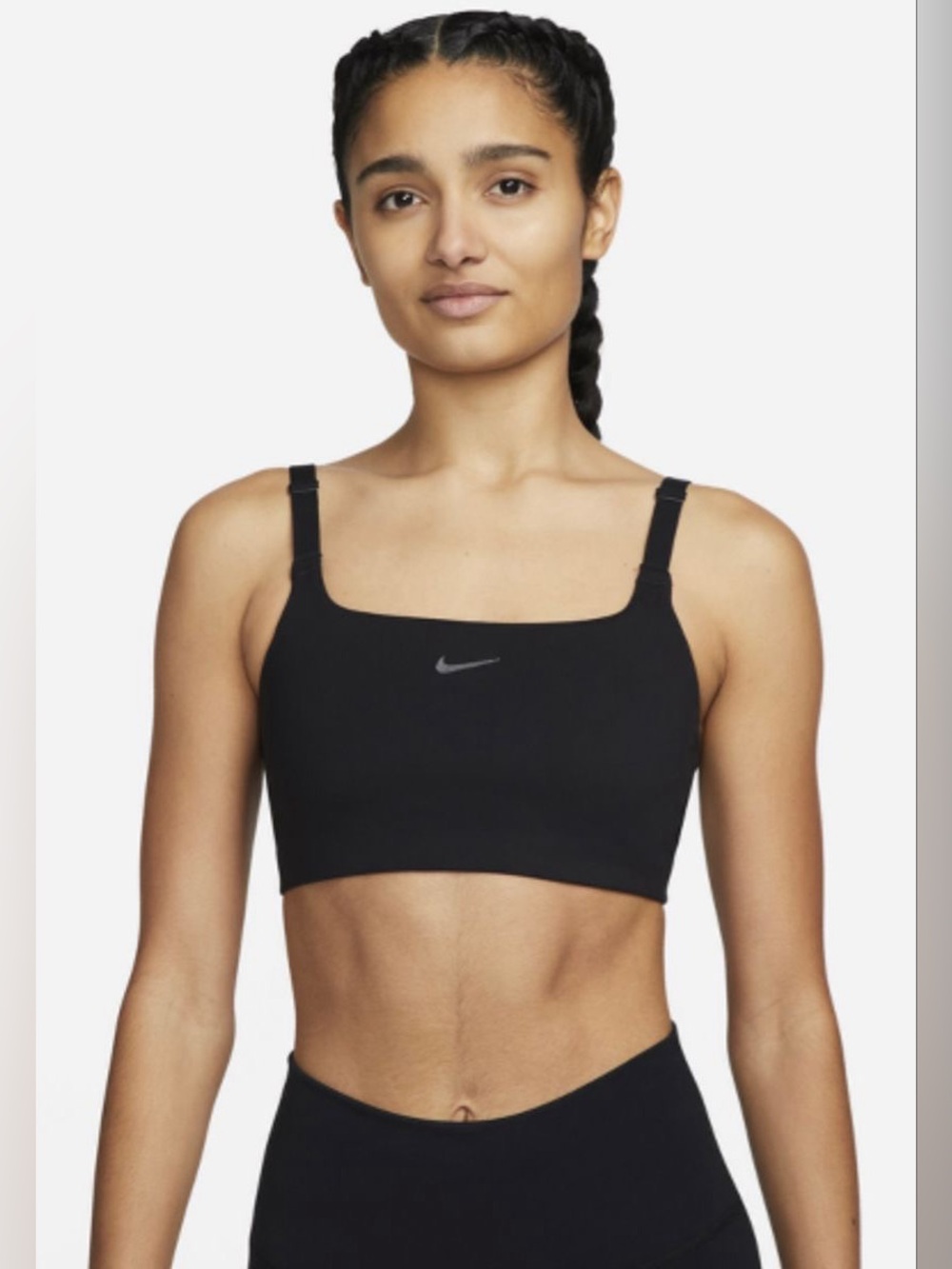 Nike Sports Bra Size L Large Black Adjustable Straps Dri-Fit